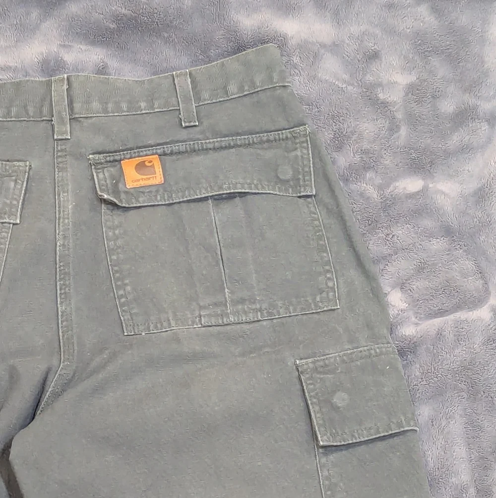 Carhartt Canvas Baggy Cargo Vintage Y2K Pants With Flap Pockets Men's Size 34x32